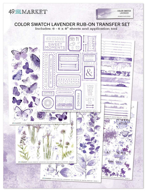 Color Swatch: Lavender Rub-Ons 6"X8"-6 Sheets - CSL41435 - 752505141435