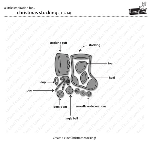 Lawn Cuts Custom Craft Die-Christmas Stocking - 5A0039HB-1H8PP Lawn Cuts Custom Craft Die-Christmas Stocking - 5A0039HB-1H8PP