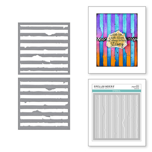 2 Pack - Spellbinders Stencils-Beautifully Imperfect, Tattered Stripes - 5A003CZY-1H97K