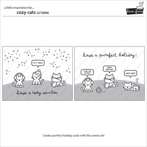 Lawn Fawn Stamps-Cozy Cats - 5A0039HF-1H8PT