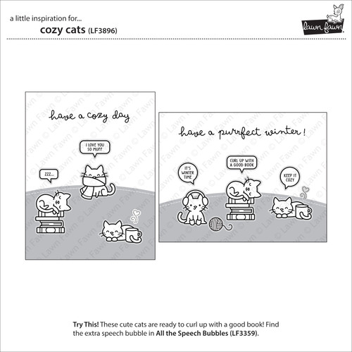 Lawn Fawn Stamps-Cozy Cats - 5A0039HF-1H8PT