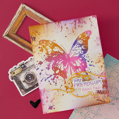 Spellbinders BetterPress Plate & Die Set-Beautifully Imperfect, Bttrfly Splatter - 5A003CZD-1H97S