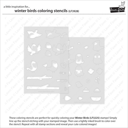 2 Pack - Lawn Clippings Coloring Stencils-Winter Birds - 5A0039GP-1H8QJ