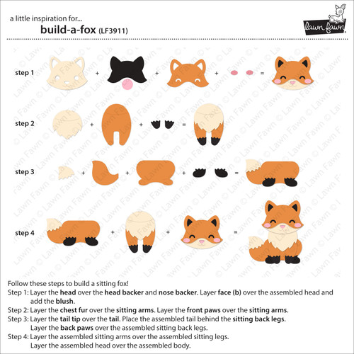 Lawn Cuts Custom Craft Die-Build-A-Fox - 5A0039GK-1H8PY Lawn Cuts Custom Craft Die-Build-A-Fox - 5A0039GK-1H8PY