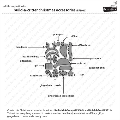 Lawn Cuts Custom Craft Die-Build-A-Critter Christmas Accessories - 5A0039GX-1H8Q1 Lawn Cuts Custom Craft Die-Build-A-Critter Christmas Accessories - 5A0039GX-1H8Q1