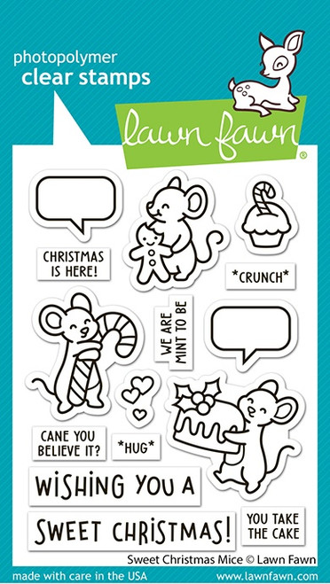 Lawn Fawn Stamps-Sweet Christmas Mice - 5A0039GJ-1H8Q8 - 789554582919
