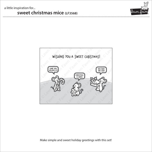 Lawn Fawn Stamps-Sweet Christmas Mice - 5A0039GJ-1H8Q8