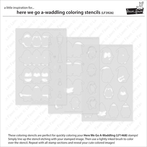 Lawn Clippings Coloring Stencils-Here We Go A-Waddling - 5A0039H9-1H8QC