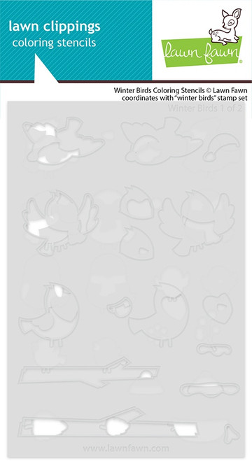 Lawn Clippings Coloring Stencils-Winter Birds - 5A0039GP-1H8QJ - 783385670418