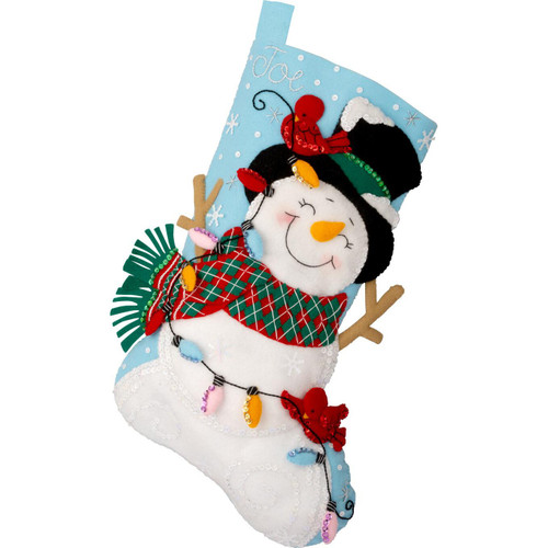 Bucilla Felt Stocking Applique Kit 18" Long-Frosty And Bright - 5A003CMH-1H8Y3 - 046109897967