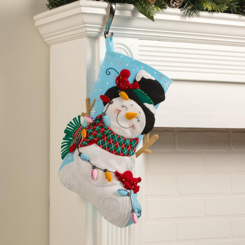 Bucilla Felt Stocking Applique Kit 18" Long-Frosty And Bright - 5A003CMH-1H8Y3