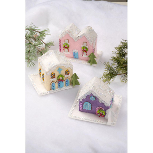 Bucilla Felt Ornaments Applique Kit Set Of 3-Putz Village 3D - 5A003CMF-1H8Y4 - 046109897998
