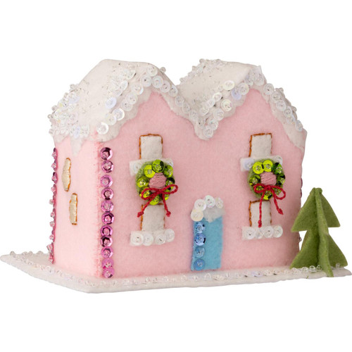 Bucilla Felt Ornaments Applique Kit Set Of 3-Putz Village 3D - 5A003CMF-1H8Y4