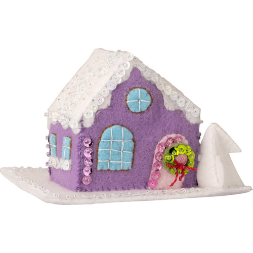Bucilla Felt Ornaments Applique Kit Set Of 3-Putz Village 3D - 5A003CMF-1H8Y4