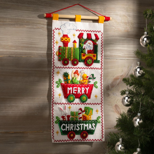 Bucilla Felt Wall Hanging Applique Kit-Jolly Trolly - 5A003CMD-1H8Y5