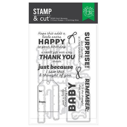 Hero Arts Stamp & Cut Set-Just Because, Best Gift Ever - 5A003CYS-1H96C - 085700949507