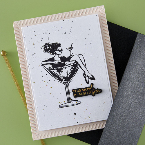 Spellbinders BetterPress Plate & Die Set-Happier Hour, Martini Mood Sentiments - 5A003CZX-1H96Q