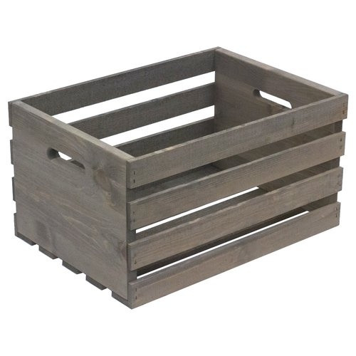 Crates & Pallet Pine Wood Crate Large 18" x 12.5" x 9.5-Gray - 5A003CN8-1H8YV - 022931610035