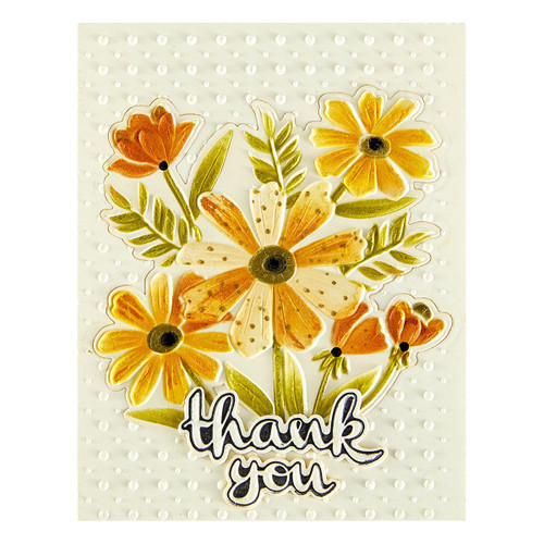 Spellbinders 3D Emboss & Cut Folder by Wendy Vecchi-Tabbed Classics, Thank You Bouquet - 5A003CZ8-1H973