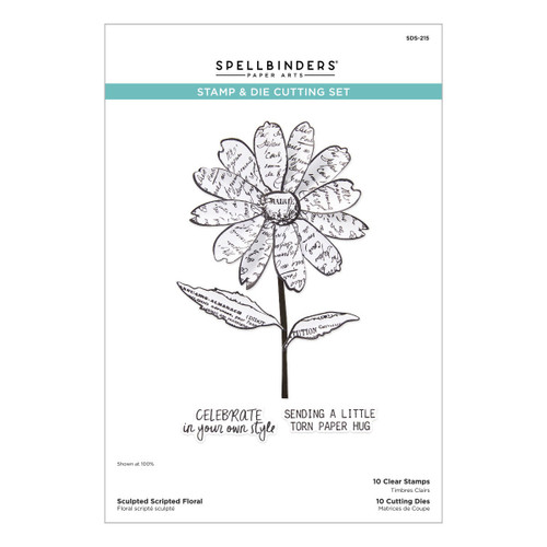 Spellbinders Clear Stamp & Die Set-Beautifully Imperfect, Scripted Floral - 5A003CZJ-1H96S - 810176107225