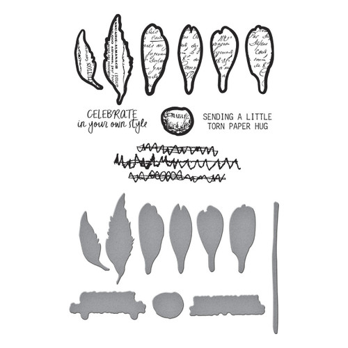 Spellbinders Clear Stamp & Die Set-Beautifully Imperfect, Scripted Floral - 5A003CZJ-1H96S