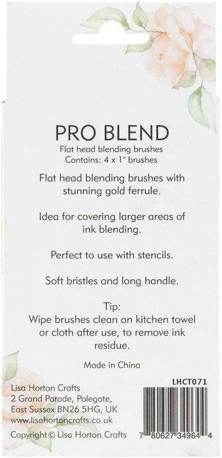 Lisa Horton Crafts Pro Blend Blending Brushes 1" 4/Pkg-Flat Head - 5A0039JR-1H8RS