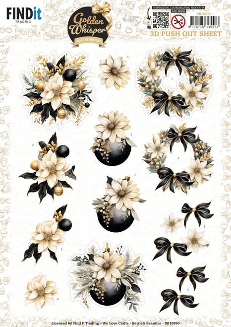 10 Pack - Find It Trading Berries Beauties 3D Push Out Sheet-Flowers, Golden Whisper - 5A003CKV-1H8W2 - 8718715145573