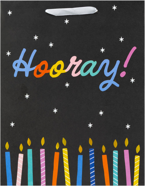 10 Pack - American Crafts Gift Bag with Ribbon Handle-Hooray - A5002NSD-G1QJT