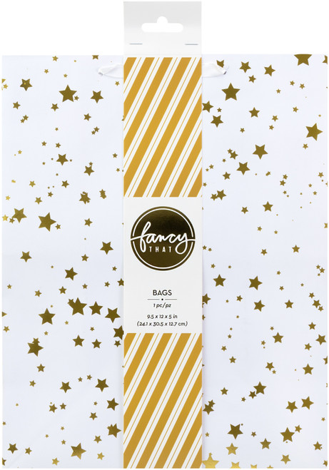 10 Pack - American Crafts Gift Bag with Ribbon Handle-Gold Stars - 5A002P1N-1GQNS - 718813158558 10 Pack - American Crafts Gift Bag with Ribbon Handle-Gold Stars - 5A002P1N-1GQNS - 718813158558