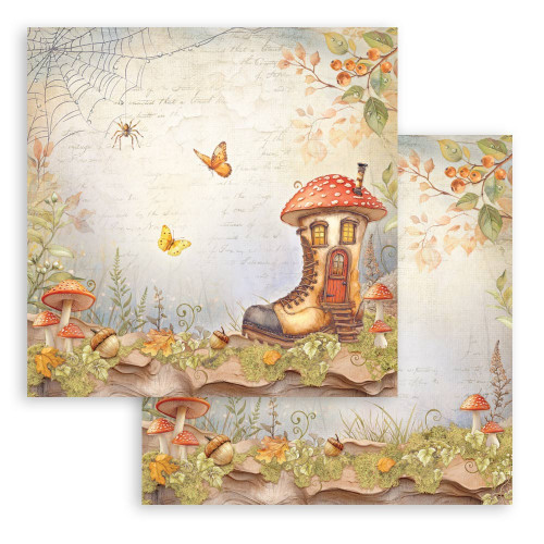 10 Pack - Stamperia Whispering Woods Double-Sided Cardstock 12"x12"-Boot's House - 5A003744-1H85Q - 5993110046769