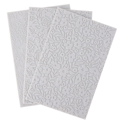 3 Pack - American Crafts Craftsmart Texture Sheets-Floral - 5A002NXR-1GQDZ