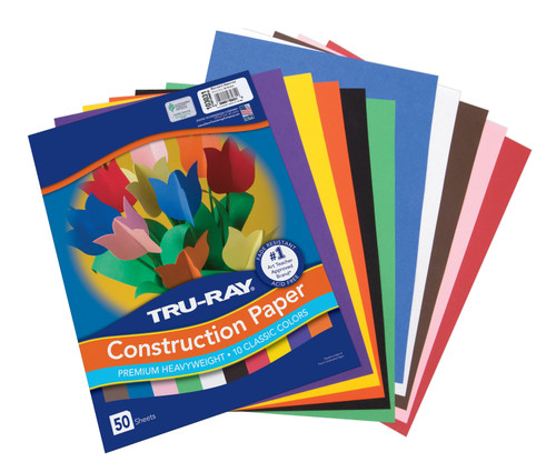 Tru-Ray Construction Paper 10 Classic Colors-9"X12", 50 Sheets - 5A0035HW-1H6SZ