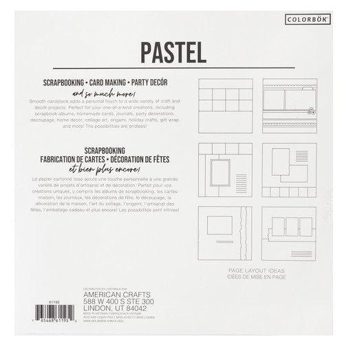 Colorbok 78lb Smooth Cardstock 12"X12" 30/Pkg-Pastel, 5 Colors/6 Each - 61195C