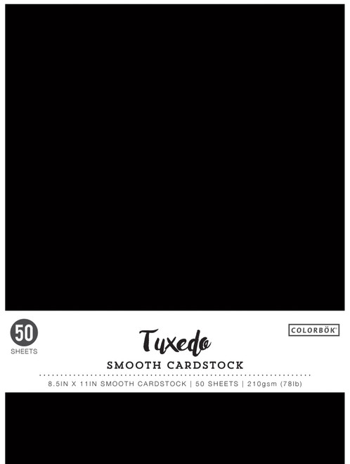 Colorbok 78lb Smooth Cardstock 8.5"X11" 50/Pkg-Tuxedo - 68278B - 765468682785