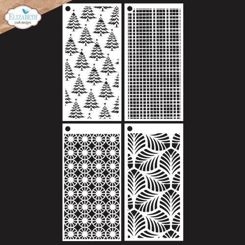 Elizabeth Craft Stencils 4/Pkg-Journal Nine - 5A003CLN-1H8X0 - 741527318413