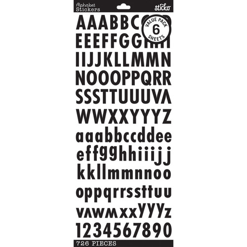 Sticko Alphabet Stickers-Black/Gold/Silver Futura - E5238396 - 015586906516
