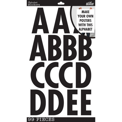 Sticko Alphabet Stickers-Black Poster - E5238060 - 015586785807