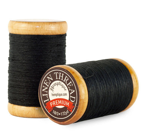 2 Pack - Hemptique Flax Linen Thread 0.6MM-Black - 5A003CLQ-1H8XM - 672975143121