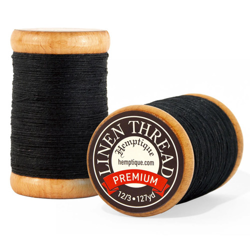 Hemptique Flax Linen Thread 1MM-Black - 5A003CLR-1H8XF - 672975142995
