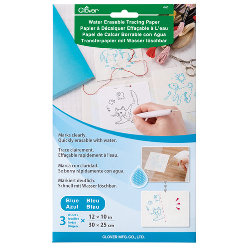 Clover Water Erasable Tracing Paper-12"X10" Blue - 5A003DBV-1H9LG - 051221704413