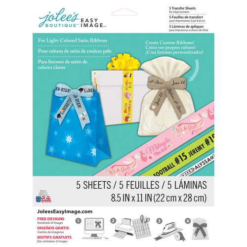 Jolee's Easy Image Transfer Sheets 8.5"X11" 5/Pkg-Ribbon - 56-47044 - 015586992083