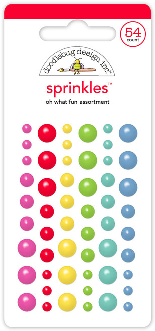 3 Pack - Doodlebug Sprinkles Adhesive Glossy Enamel Dots-Oh What Fun - 5A003D9N-1H9JY - 842715089501