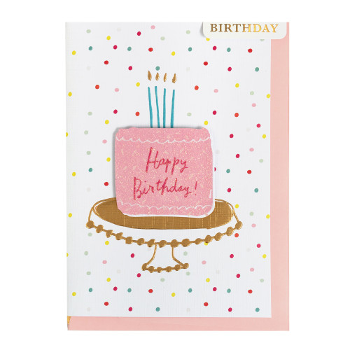 3 Pack - American Crafts Greeting Card W/Envelope-Pink Birthday Cake - 5A002NQ5-1GPR9 - 718813540667