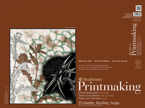 Strathmore 400 Series Printmaking Paper Pad 18"X24"-Glue Bound, 15 Sheets - 62433180 - 012017433184