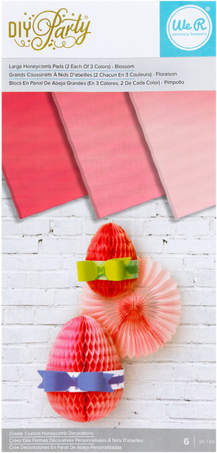 We R DIY Party Honeycomb Pads 5.75"X12" 6/Pkg-Blossom - 5A003G25-60785 - 633356607854