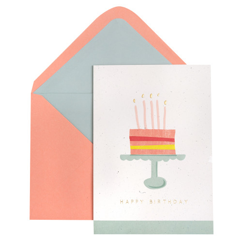 American Crafts Greeting Card W/Envelope-Pastel Cake - 5A002NN9-1GPT3