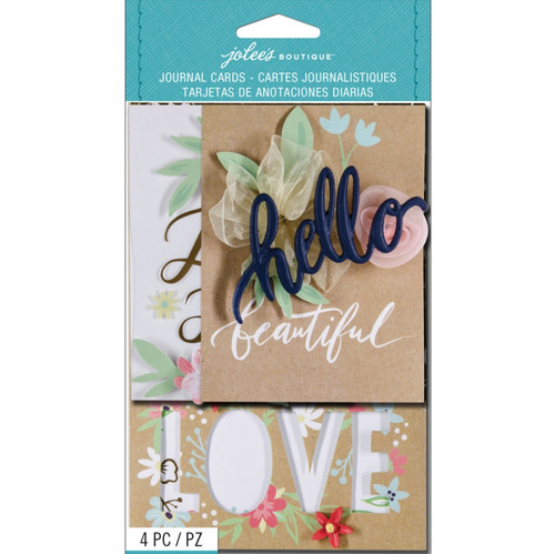 Jolee's Boutique Journal Cards 4/Pkg-Floral Love - 5A002NDB-1GQ00 - 015586817713