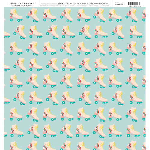 25 Pack - American Crafts Everyday Single-Sided Cardstock 12"X12"-Roller Skates - 5A002PD8-1GQYB - 718813188166