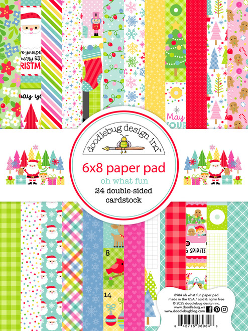 2 Pack - Doodlebug Double-Sided Paper Pad 6"X8"-Oh What Fun - 5A003D7Y-1H9HV - 842715089846
