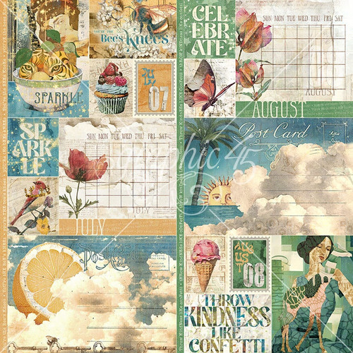 15 Pack - Journaling Through Time Double-Sided Cardstock 12"X12"-July & August - 5A003DC7-1H9M2